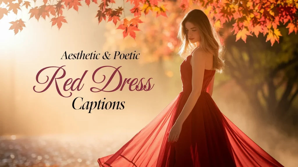 Aesthetic & Poetic Red Dress Captions