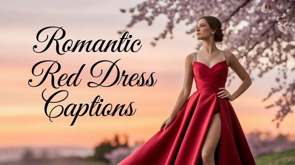 Romantic Red Dress Captions